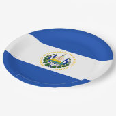 Flagge: El Salvador Pappteller (Schrägansicht)