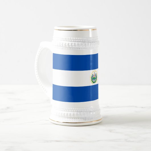 Flagge El Salvadors Bierglas (Vorderseite Links)