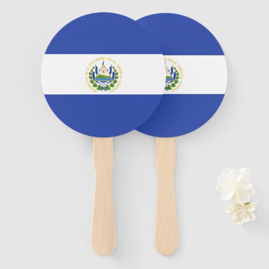 Flagge El Salvadors Fächer (Vorne und Hinten)