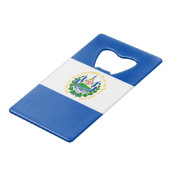 Flagge El Salvadors Geldbeutel Flaschenöffner (Rückseite Schrägansicht)
