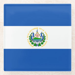Flagge El Salvadors Glasuntersetzer
