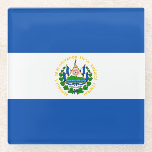 Flagge El Salvadors Glasuntersetzer (Vorderseite)