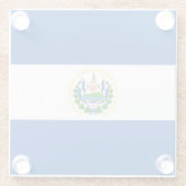 Flagge El Salvadors Glasuntersetzer (Rückseite)