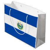 Flagge El Salvadors Große Geschenktüte (Rückseite Schrägansicht)