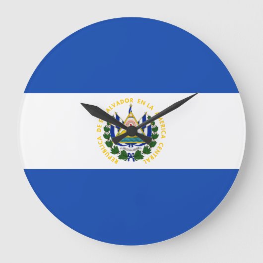 Flagge El Salvadors Große Wanduhr (Vorderseite)