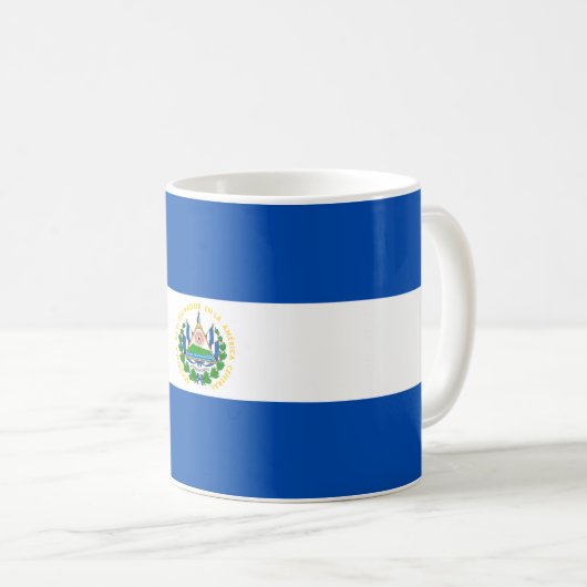 Flagge El Salvadors Kaffeetasse (VorderseiteRechts)
