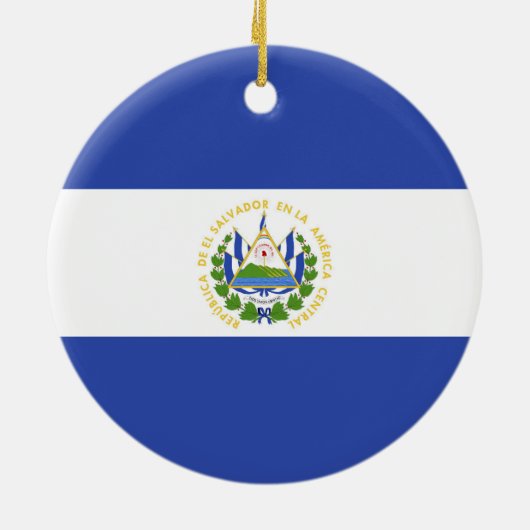 Flagge El Salvadors Keramik Ornament (Hinten)