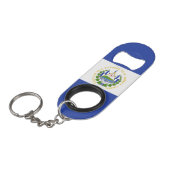 Flagge El Salvadors Mini Flaschenöffner (Vorderseite Schrägansicht)