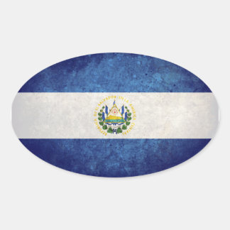 Flagge El Salvadors Ovaler Aufkleber