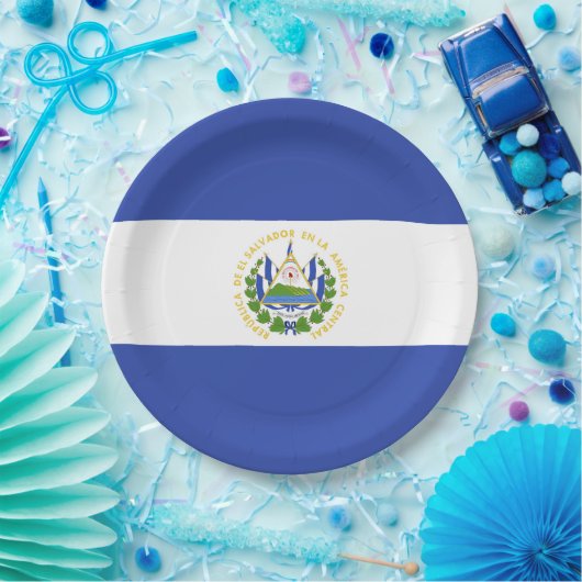 Flagge El Salvadors Pappteller (Party)