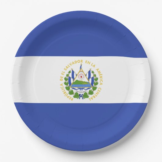 Flagge El Salvadors Pappteller (Vorderseite)