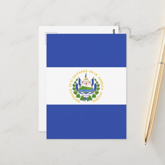 Flagge El Salvadors Postkarte (Vorderseite/Rückseite Beispiel)