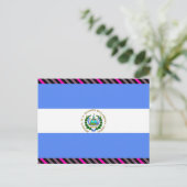Flagge El Salvadors Postkarte (Stehend Vorderseite)