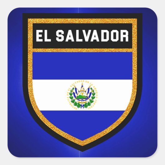Flagge El Salvadors Quadratischer Aufkleber (Vorderseite)