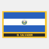 Flagge El Salvadors Rechteckiger Aufkleber (Vorderseite)
