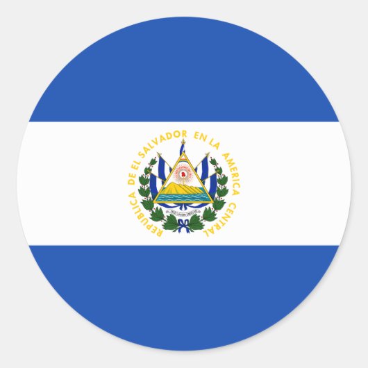 Flagge El Salvadors Runder Aufkleber (Vorderseite)