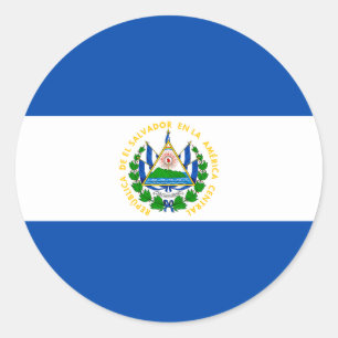 Flagge El Salvadors Runder Aufkleber
