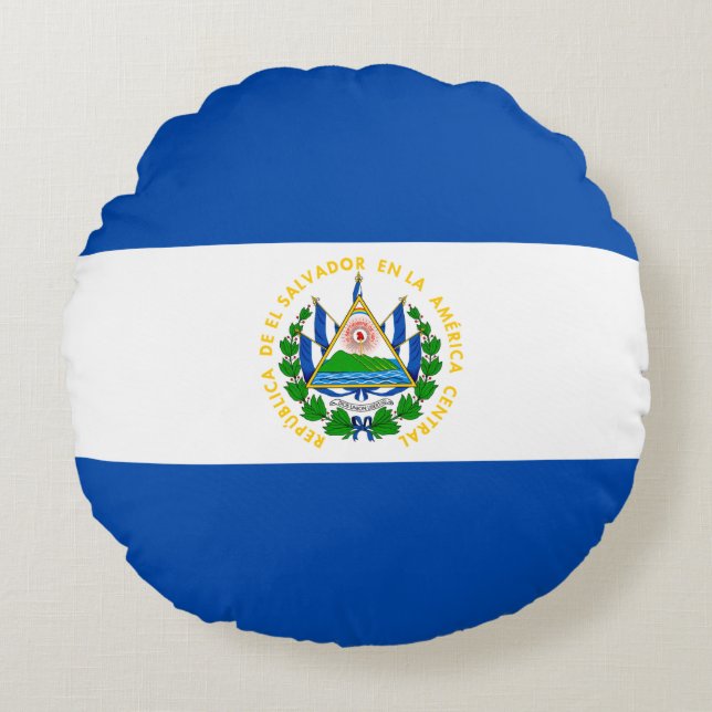 Flagge El Salvadors Rundes Kissen (Vorderseite)