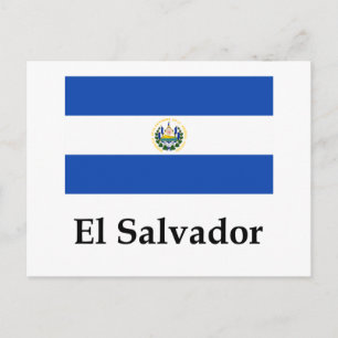 Flagge El Salvadors und Name Postkarte