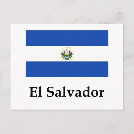 Flagge El Salvadors und Name Postkarte (Vorderseite)