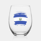 Flagge El Salvadors Weinglas Ohne Stiel (Vorderseite)