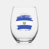 Flagge El Salvadors Weinglas Ohne Stiel (Rückseite)