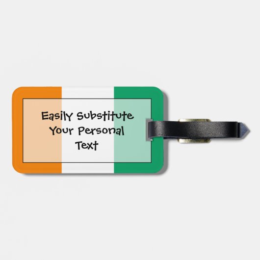 Flagge Elfenbeinküste einfacher Identifikation Gepäckanhänger (Rückseite horizontal)