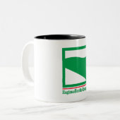 Flagge Emilia-Romagna (Italien) Zweifarbige Tasse (Vorderseite Links)
