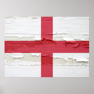 Flagge Englands gewittert Poster