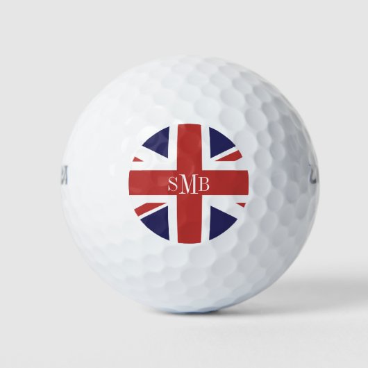 Flagge Englands mit benutzerdefinierter Monografie Golfball (Vorderseite)
