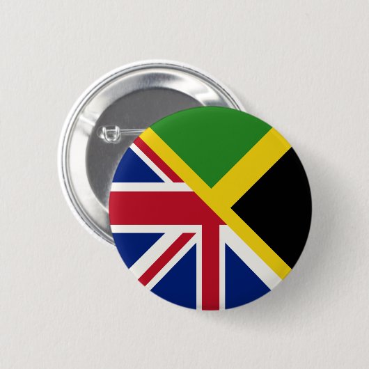 Flagge Englisch | Flagge Jamaikas halb England Button (Vorne & Hinten)