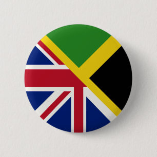 Flagge Englisch   Flagge Jamaikas halb England Button