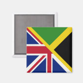 Flagge Englisch | Flagge Jamaikas halb England Magnet (Vorderseite/Rückseite)