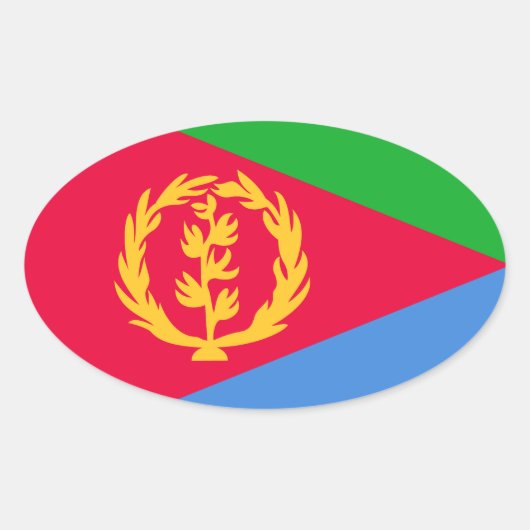 Flagge Eritrea Ovaler Aufkleber (Vorderseite)