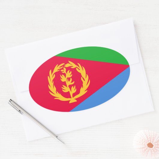 Flagge Eritrea Ovaler Aufkleber (Umschlag)
