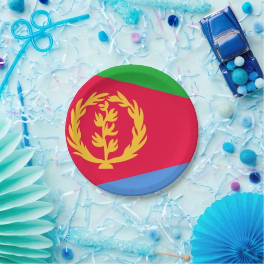 Flagge Eritrea Pappteller (Party)