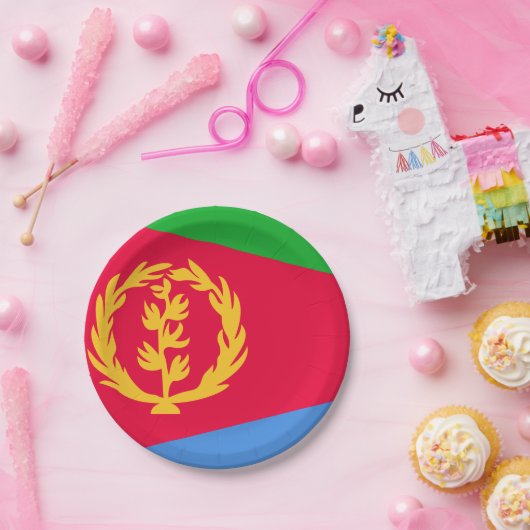 Flagge Eritrea Pappteller (Party)