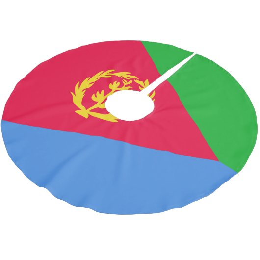Flagge Eritrea Polyester Weihnachtsbaumdecke (Schrägansicht)