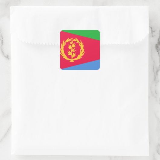 Flagge Eritrea Quadratischer Aufkleber (Tasche)