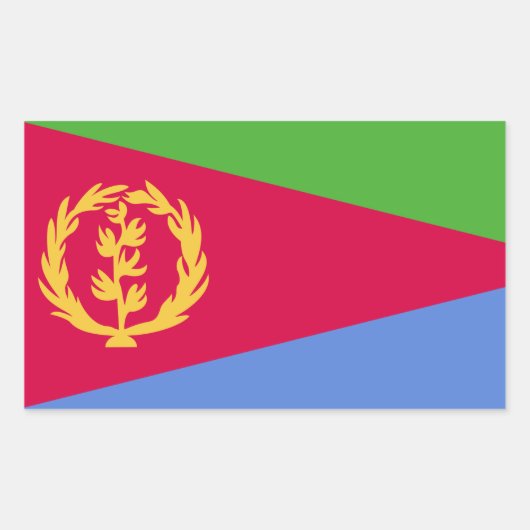 Flagge Eritrea Rechteckiger Aufkleber (Vorderseite)