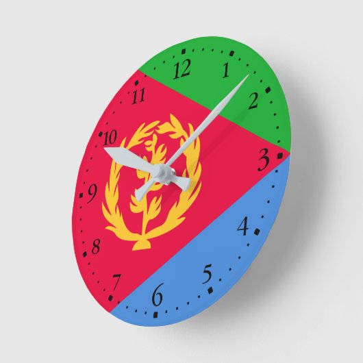 Flagge Eritrea Runde Wanduhr (Winkel)
