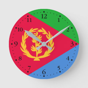 Flagge Eritrea Runde Wanduhr