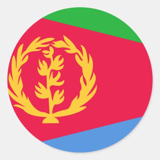 Flagge Eritrea Runder Aufkleber (Vorderseite)