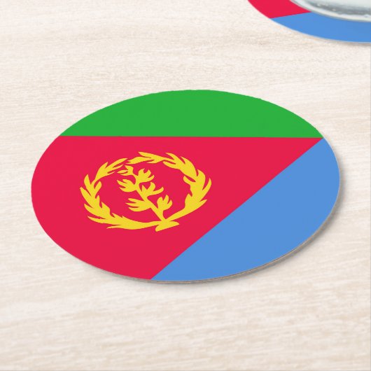 Flagge Eritrea Runder Pappuntersetzer (Angewinkelt)