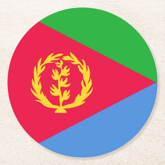 Flagge Eritrea Runder Pappuntersetzer (Vorderseite)