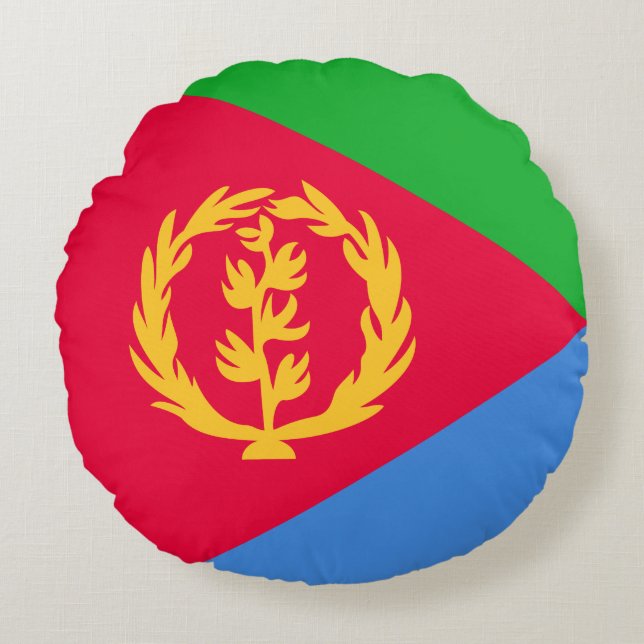 Flagge Eritrea Rundes Kissen (Vorderseite)