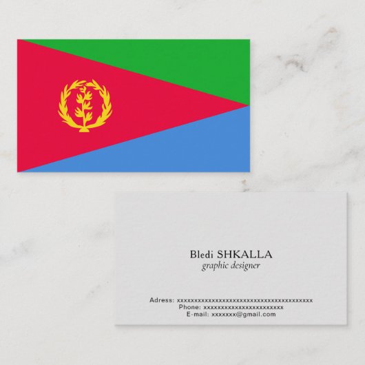 Flagge Eritrea Visitenkarte (Vorne/Hinten)