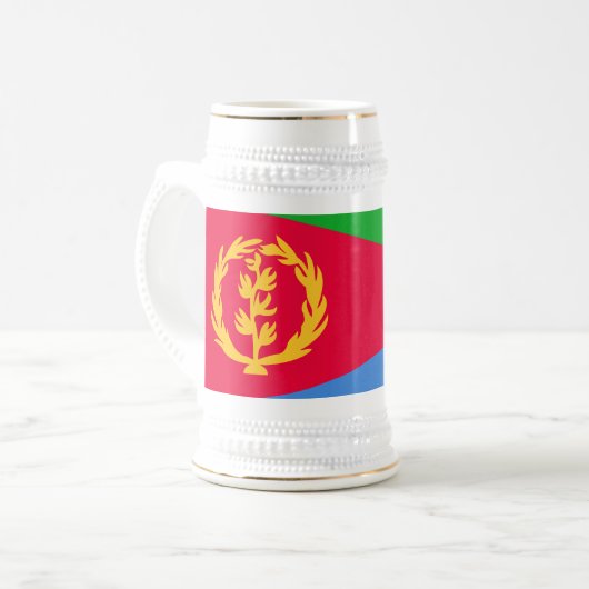 Flagge Eritreas Bierglas (Vorderseite Links)