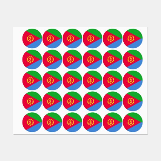 Flagge Eritreas Etiketten (Blatt)