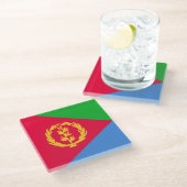 Flagge Eritreas Glasuntersetzer (Schrägansicht)